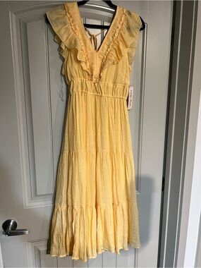 Yellow Ruffle Tiered Dress